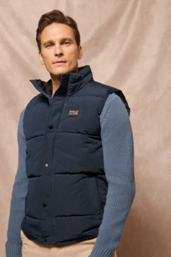 Chaleco azul acolchado con parche engomado Polo Club