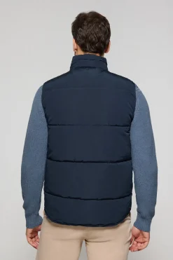 Chaleco azul acolchado con parche engomado Polo Club
