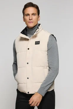 Chaleco beige acolchado con parche engomado Polo Club