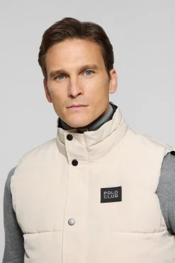 Chaleco beige acolchado con parche engomado Polo Club