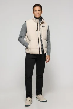 Chaleco beige acolchado con parche engomado Polo Club