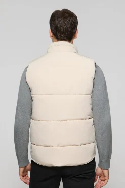 Chaleco beige acolchado con parche engomado Polo Club