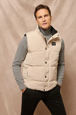 Chaleco beige acolchado con parche engomado Polo Club