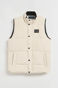 Chaleco beige acolchado con parche engomado Polo Club