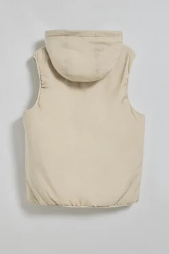 Chaleco beige ligero con capucha fija y detalles Polo Club