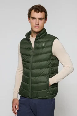 Chaleco Chase ultralight verde oscuro con parche Rigby Go