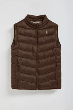 Chaleco Chase ultralight marrón con parche Rigby Go