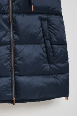 Chaleco Ice acolchado azul marino de capucha fija y detalles Polo Club