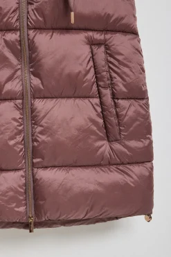 Chaleco Ice acolchado rosa taupe de capucha fija y detalles Polo Club