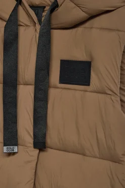 Chaleco marrón Siena de capucha fija y detalles Polo Club