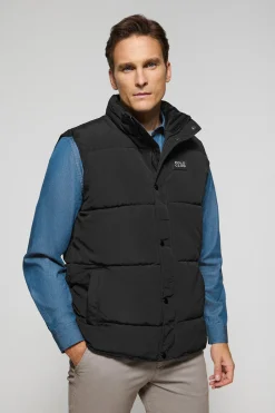 Chaleco negro acolchado con parche engomado Polo Club