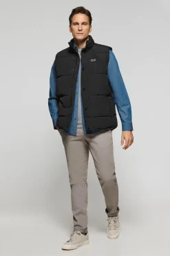 Chaleco negro acolchado con parche engomado Polo Club