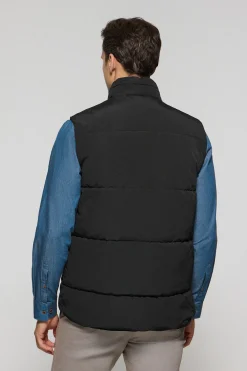 Chaleco negro acolchado con parche engomado Polo Club