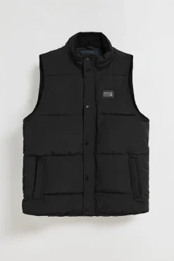 Chaleco negro acolchado con parche engomado Polo Club