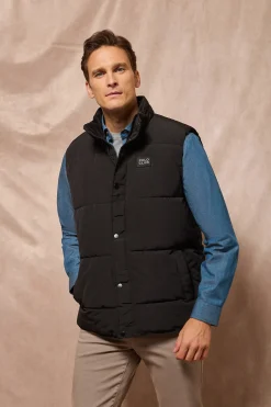 Chaleco negro acolchado con parche engomado Polo Club