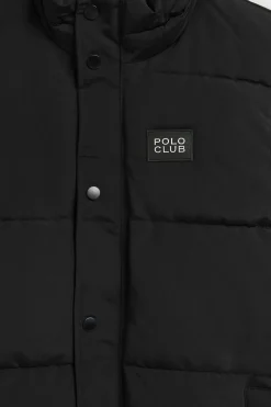 Chaleco negro acolchado con parche engomado Polo Club