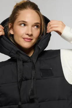 Chaleco negro Siena de capucha fija y detalles Polo Club