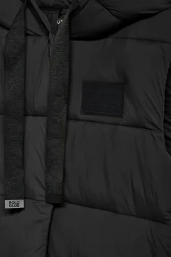 Chaleco negro Siena de capucha fija y detalles Polo Club