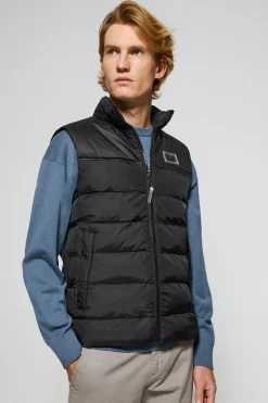 Chaleco negro ultraligero con parche engomado Polo Club