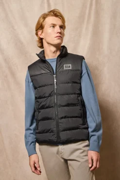 Chaleco negro ultraligero con parche engomado Polo Club