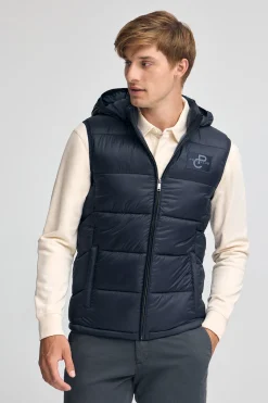 Chaleco ultralight azul marino con logo Polo Club