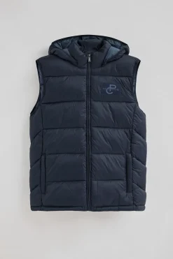 Chaleco ultralight azul marino con logo Polo Club