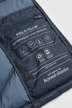 Chaleco ultralight azul marino con logo Polo Club