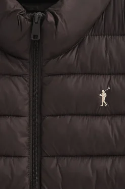 Chaleco ultralight chocolate oscuro con logo Rigby Go