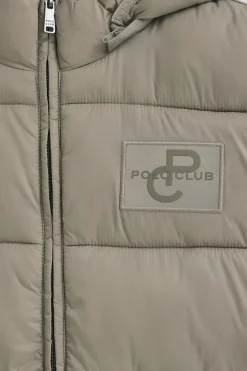 Chaleco ultralight color piedra con logo Polo Club
