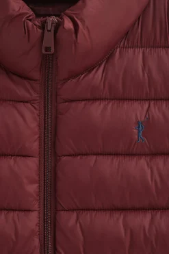 Chaleco ultralight granate con logo Rigby Go