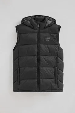 Chaleco ultralight negro con logo Polo Club