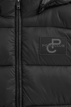 Chaleco ultralight negro con logo Polo Club