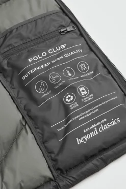 Chaleco ultralight negro con logo Polo Club