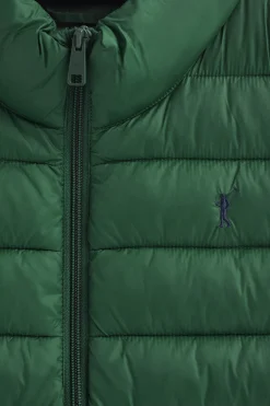 Chaleco ultralight verde botella con logo Rigby Go