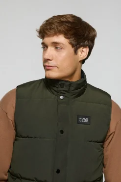 Chaleco verde acolchado con parche engomado Polo Club
