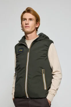 Chaleco verde ligero con capucha fija y detalles Polo Club