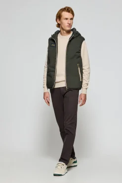 Chaleco verde ligero con capucha fija y detalles Polo Club