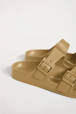 Chancla bio camel para mujer con hebillas