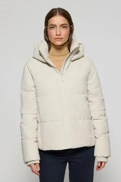 Chaqueta acolchada gris Glacier de capucha fija y detalles Polo Club