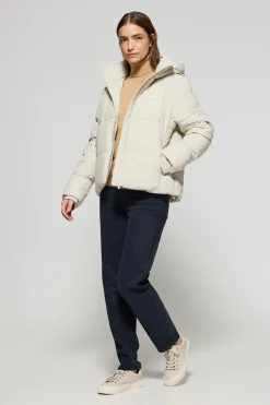 Chaqueta acolchada gris Glacier de capucha fija y detalles Polo Club