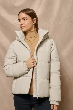Chaqueta acolchada gris Glacier de capucha fija y detalles Polo Club