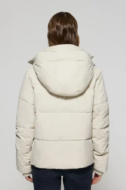 Chaqueta acolchada gris Glacier de capucha fija y detalles Polo Club