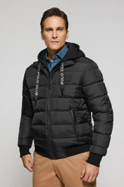 Chaqueta acolchada negra Canyon con detalles Polo Club