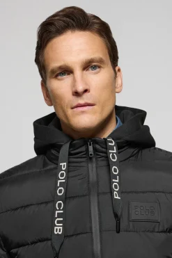 Chaqueta acolchada negra Canyon con detalles Polo Club