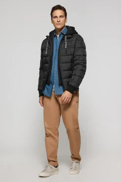 Chaqueta acolchada negra Canyon con detalles Polo Club