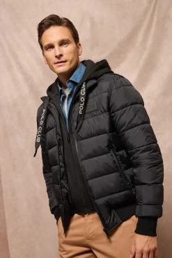 Chaqueta acolchada negra Canyon con detalles Polo Club