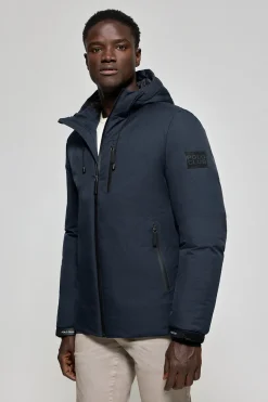 Chaqueta azul denim Gstaad de capucha fija y detalles Polo Club