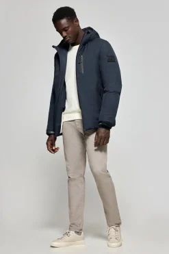 Chaqueta azul denim Gstaad de capucha fija y detalles Polo Club