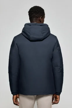 Chaqueta azul denim Gstaad de capucha fija y detalles Polo Club