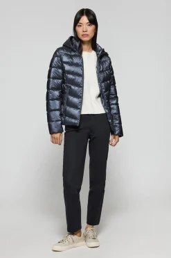 Chaqueta azul efecto brillo Golden de capucha extraíble y detalles Polo Club